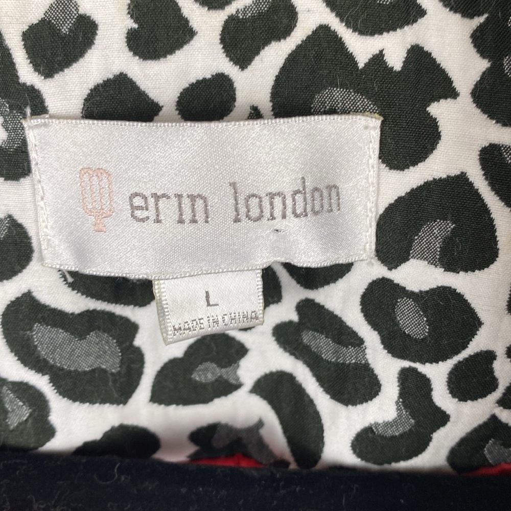 Erin London Black and White Leopard Oversized Jacket Sz L - Picture 7 of 14